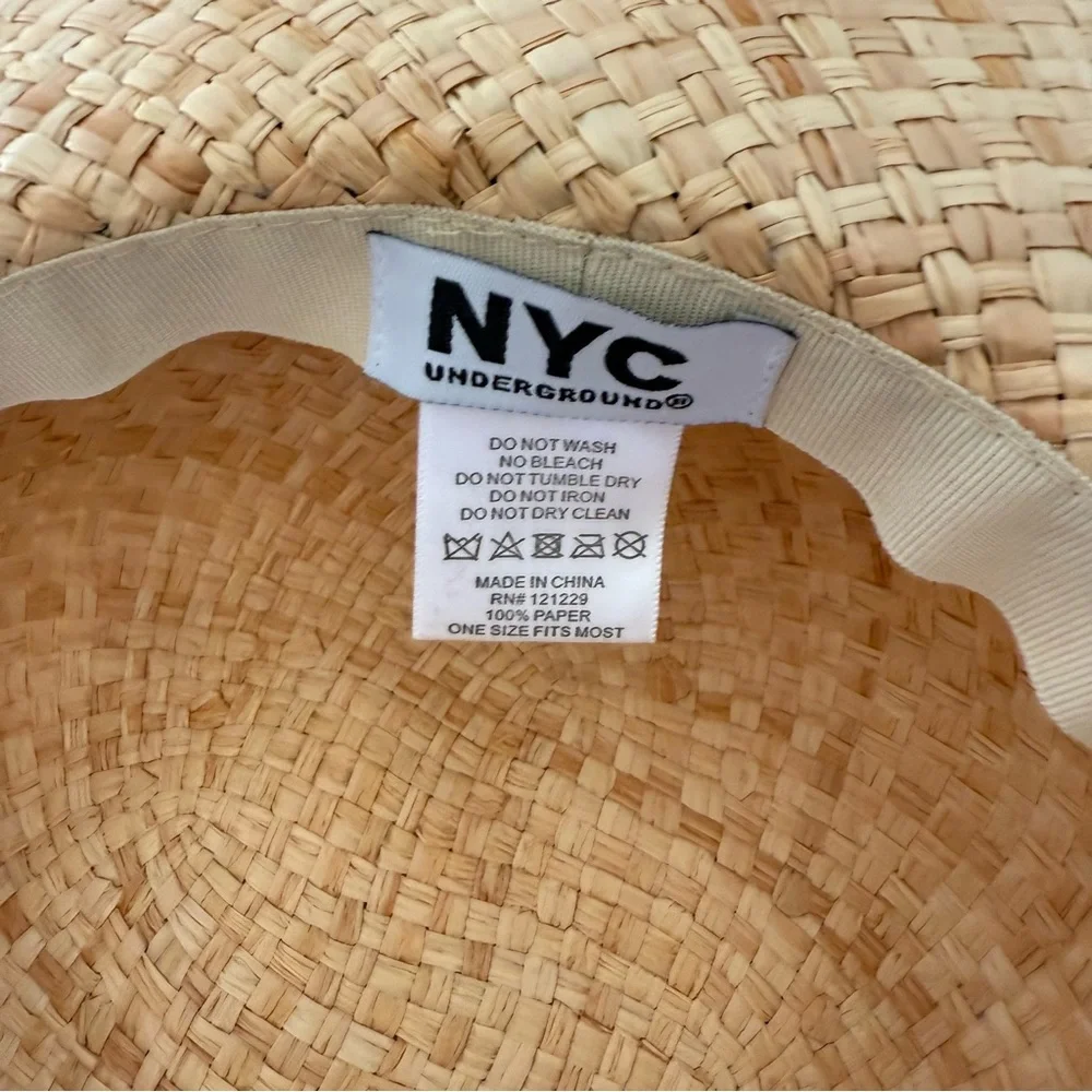 NYC Underground Natural‎ Straw Hat vacation resort Beachy one size